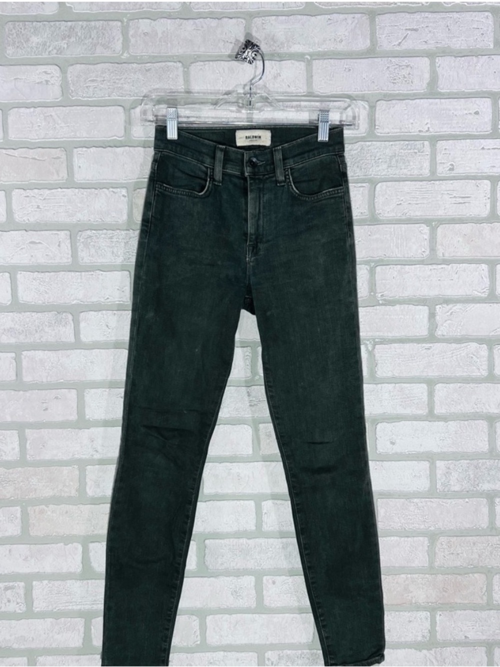 BALDWIN DENIM THE RIVINGTON Skinny Crop Jeans For Women SZ 26 in Black